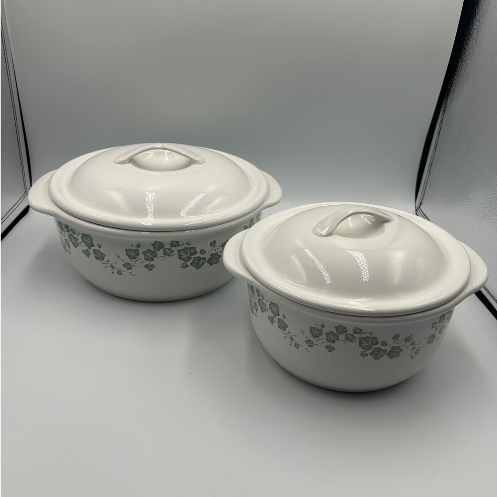 Corelle Coordinates Callaway Ivy Stoneware Casserole‎ Dish Set 1.5 Qt & 1 Qt